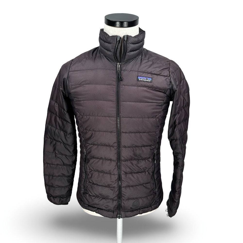 Patagonia Goose Down Puffer Jacket Women’s XS Black Pockets Insulated FLAWS READ